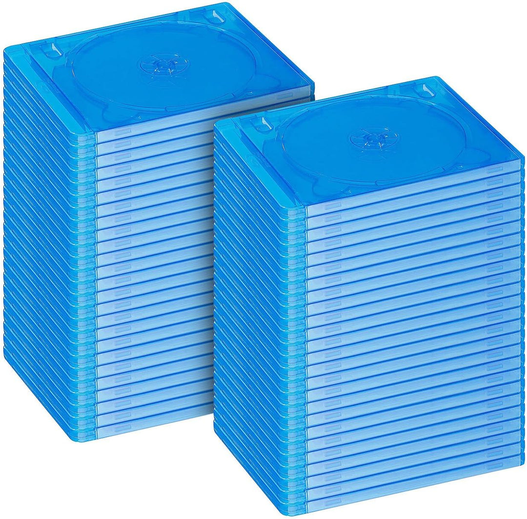 PEARL Blue ray Hülle: Blu-ray Soft-Hüllen blau-transparent im 50er-Pack für 2 Discs (Bluray Cases, L