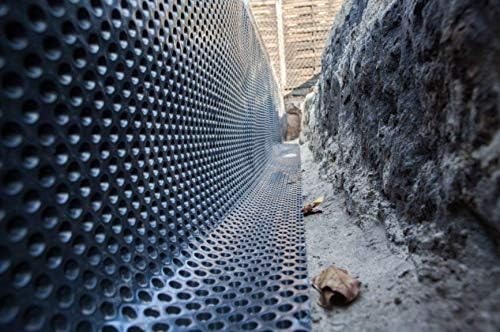 Noppenfolie 350g/m2 Grundmauerschutz Noppenbahn Mauerschutz (1m x 20m), 1m x 20m
