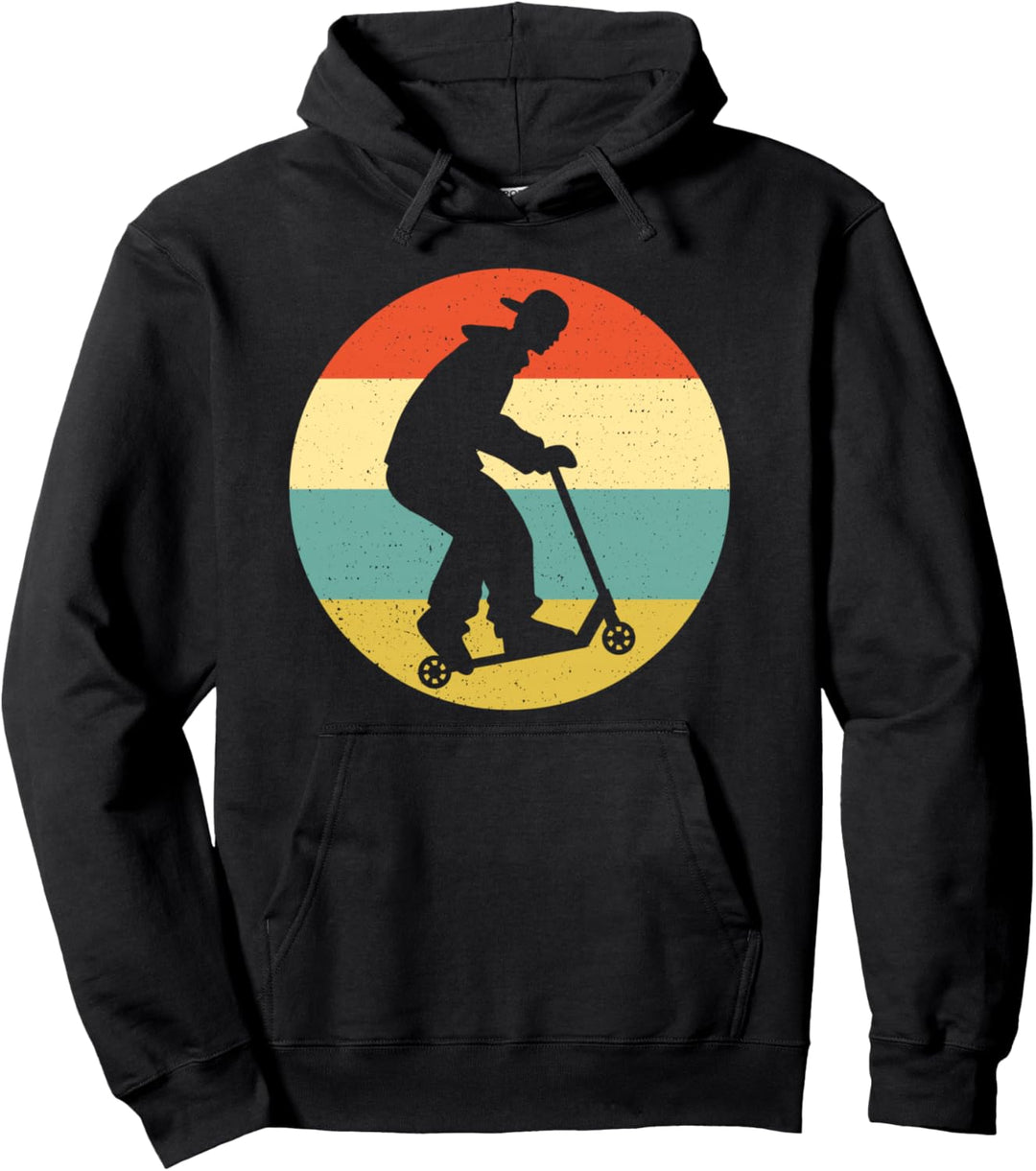 Scooter Stunt Roller für Kinder und Jungs Retro Pullover Hoodie