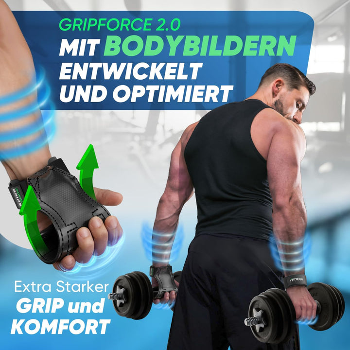 NetroxSports® – Power Grips Zughilfen für Bodybuilding, Gewichtheben, Krafttraining &amp; Fitness – spez