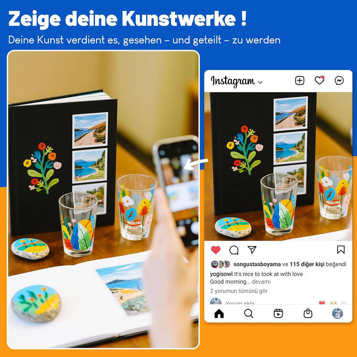APOGO Acrylstifte für Steine Wasserfest Steine zum Bemalen, 18 Farben 0.7mm Acrylstifte Set für Weih