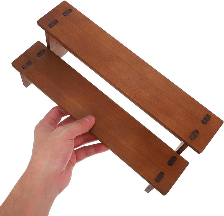 GALPADA Vintage mit Doppellagigem Design Holz Präsentationsständer stabiler Tortenständer für Cupcak