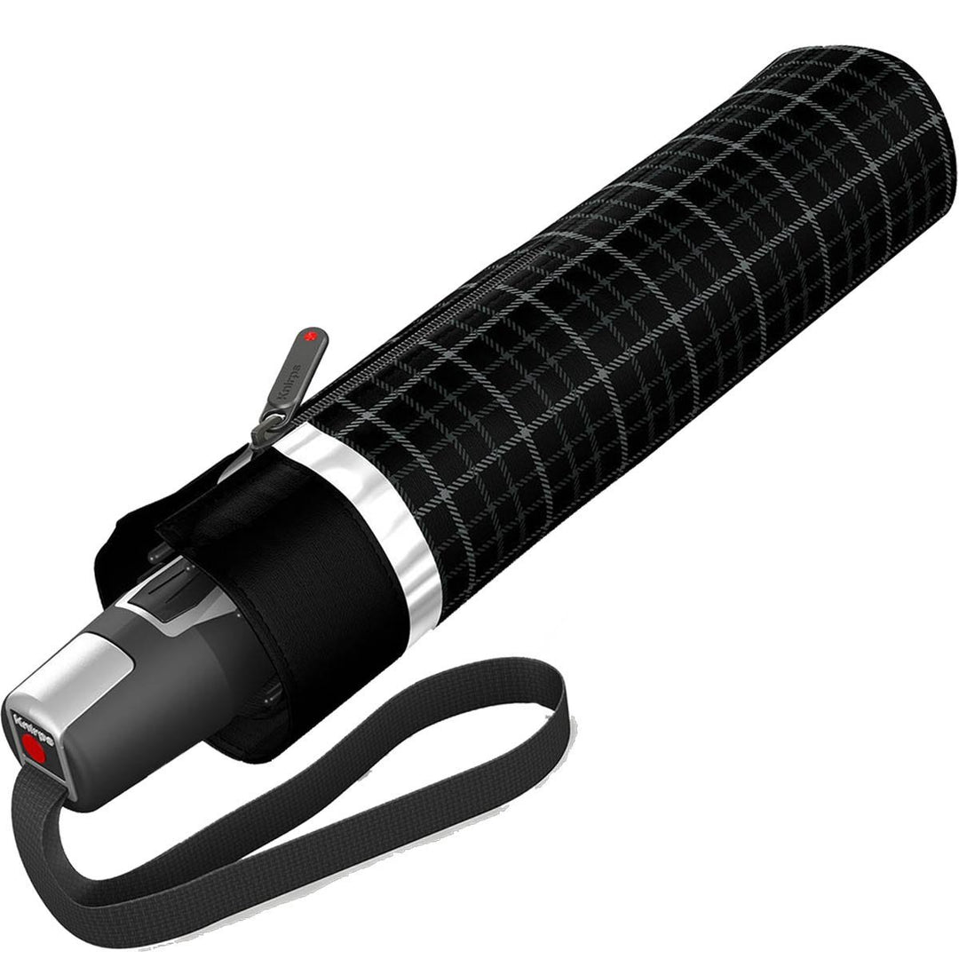 Knirps Fiber T2 Duomatic Reflect Check Black-dot, Black-dot