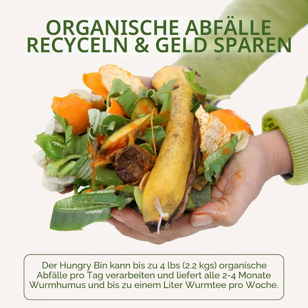 Hungry Bin Wurmkomposter für reichhaltige Vermicompost