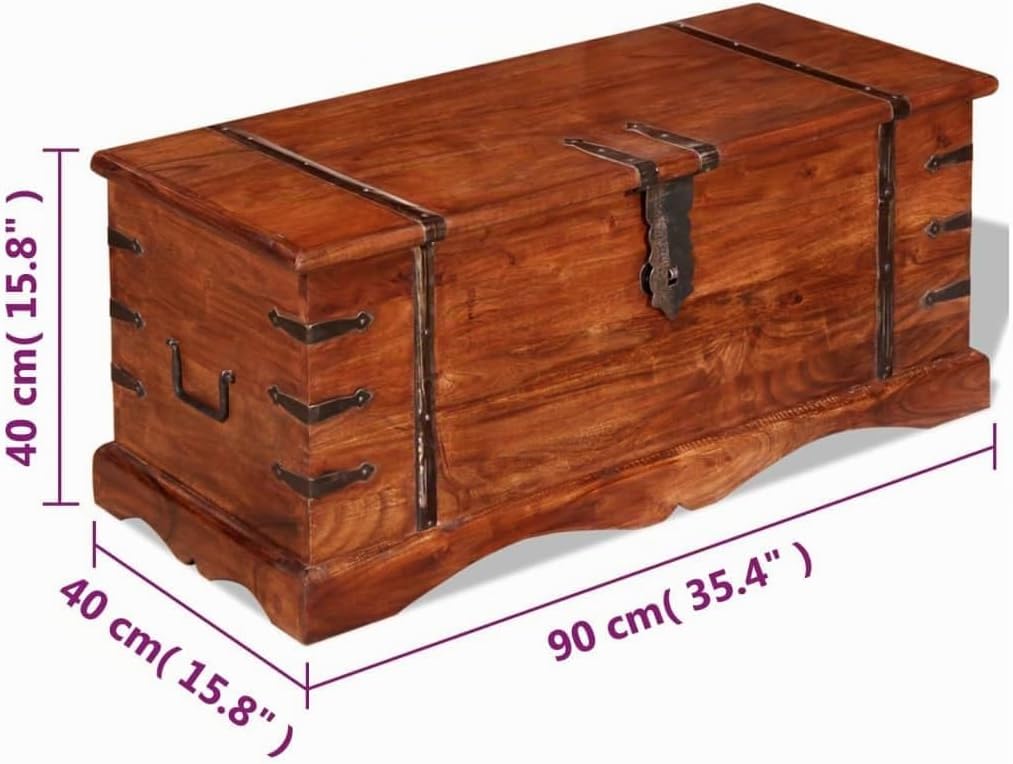 vidaXL Massivholz Aufbewahrungstruhe Holztruhe Couchtisch Beistelltisch Vintage Braun 1, Braun 1