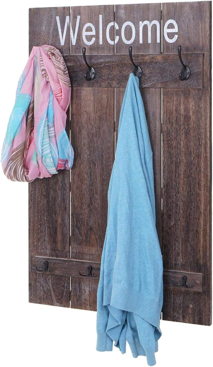 Mendler Wandgarderobe HWC-C89 Welcome, Garderobe Garderobenpaneel, Shabby-Look Vintage, 91x60cm - br