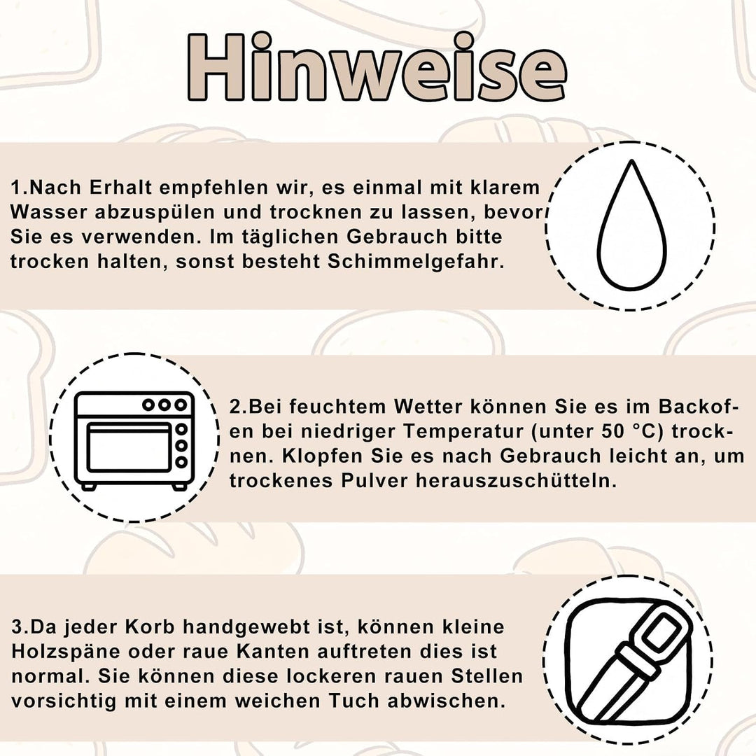 Gärkörbchen Oval, Gärkorb für Reben, Handgefertigter Rattan Fermentationskorb, Brot Gärkorb Handgefe