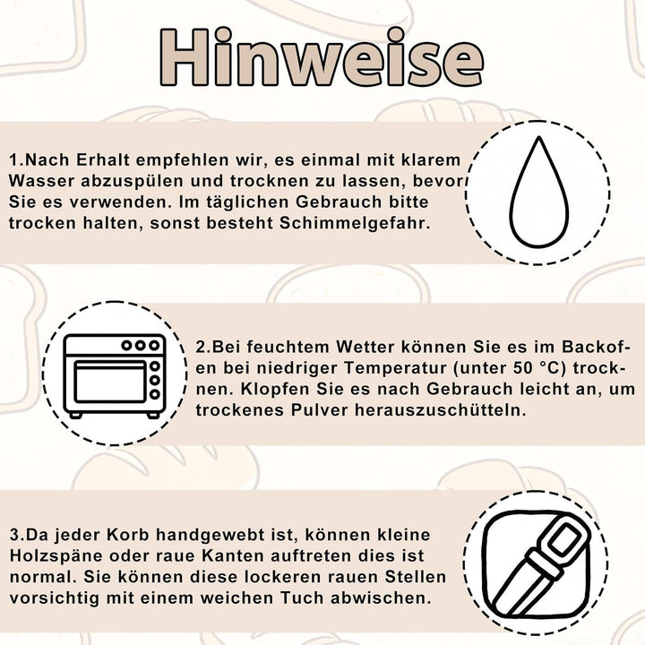 Gärkörbchen Oval, Gärkorb für Reben, Handgefertigter Rattan Fermentationskorb, Brot Gärkorb Handgefe