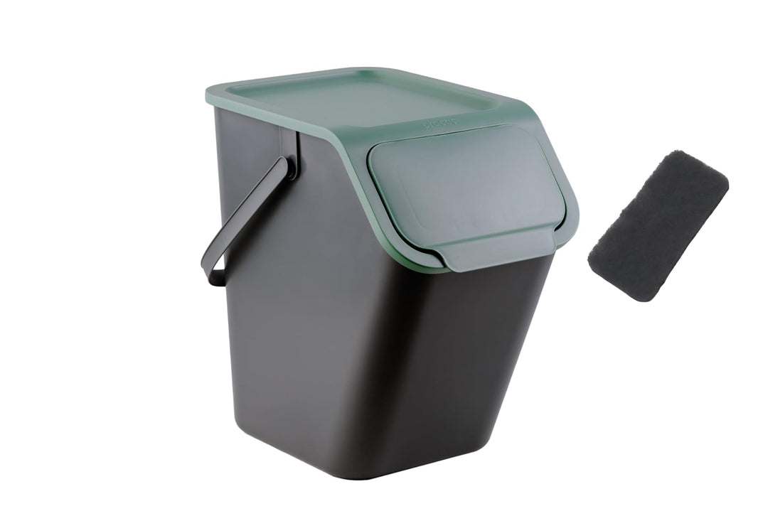 Go Practic Mülleimer Mit Deckel Küche 25 L Click-Function Kohlefilter Abfalleimer Mülltrensystem Abf