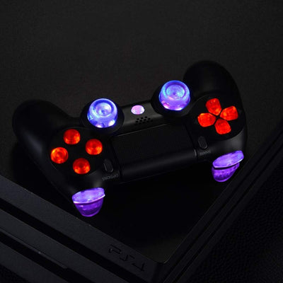 eXtremeRate Tasten für ps4 Knöpfe D-Pad L1 R1 R2 L2 Buttons Trigger Thumbsticks DTFS LED Kit kompati