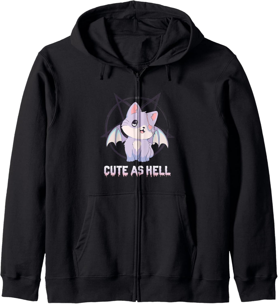 Kawaii Katze Pastell Goth Pentagramm Cute As Hell Kapuzenjacke