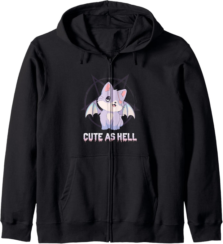 Kawaii Katze Pastell Goth Pentagramm Cute As Hell Kapuzenjacke