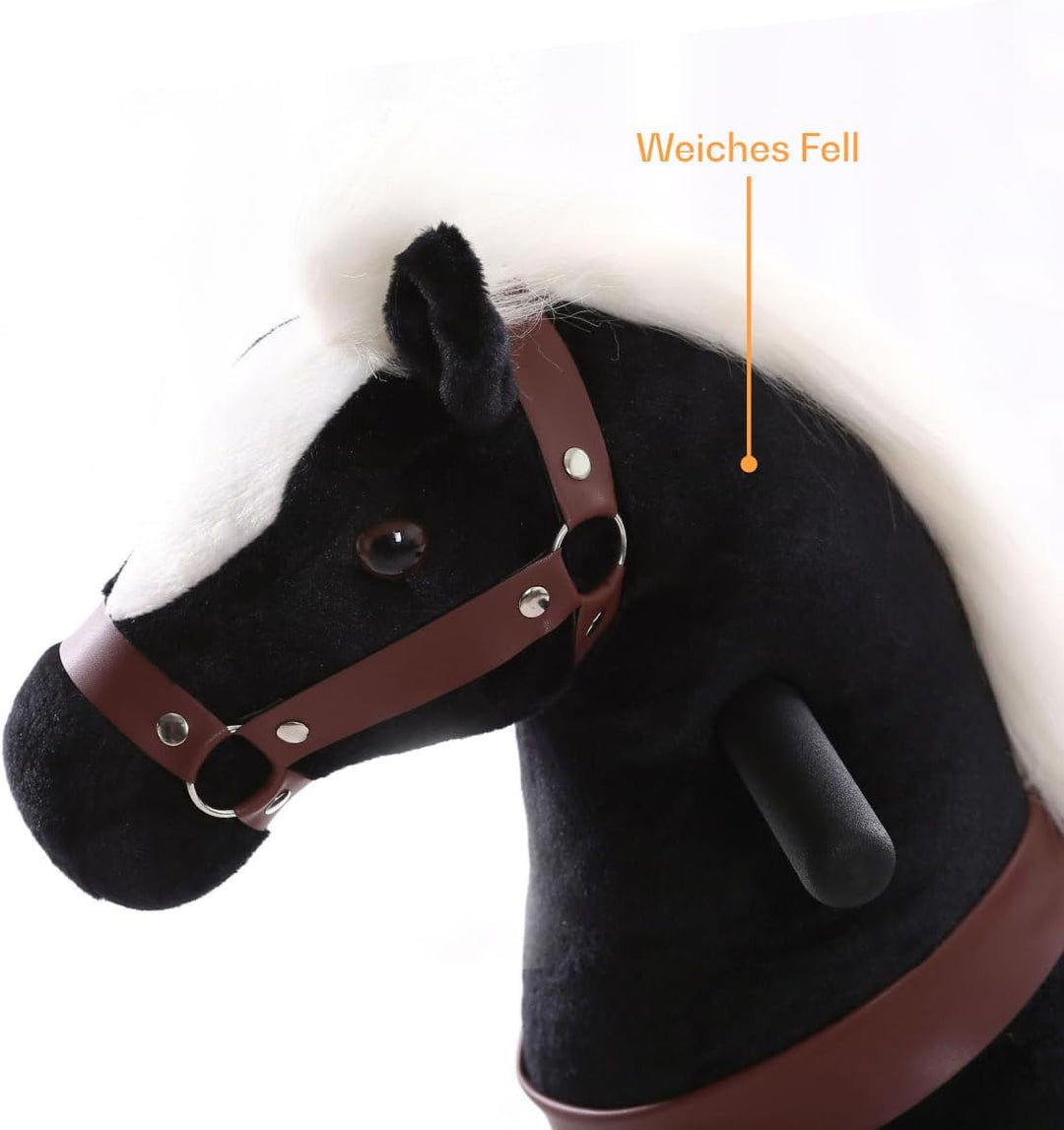Reitpferd auf Rollen Klein, 3-5 Jahre, Schaukelpferd, Schwarz