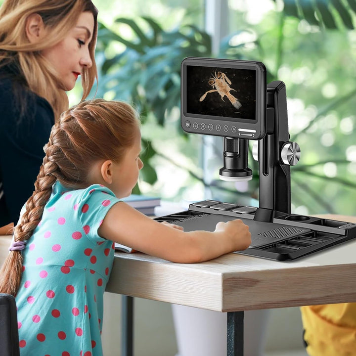 Auveach Digitales Mikroskop 7 Zoll 1600 x 12 MP 1080P Professionelles Schweissmikroskop für Erwachse