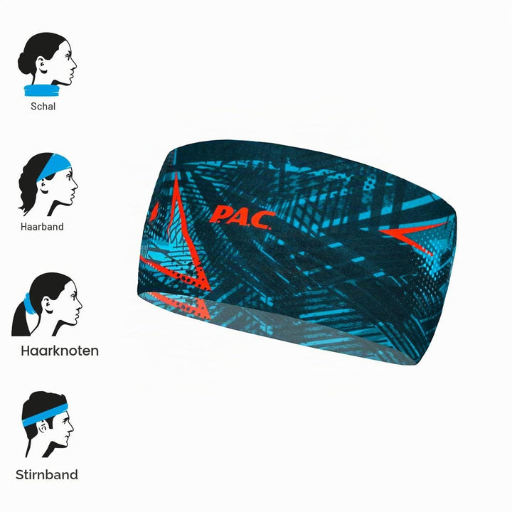 P.A.C. Original Headband - Funktionsstirnband, Schweissband, Outdoortuch, bequemes Stirnband, Sport