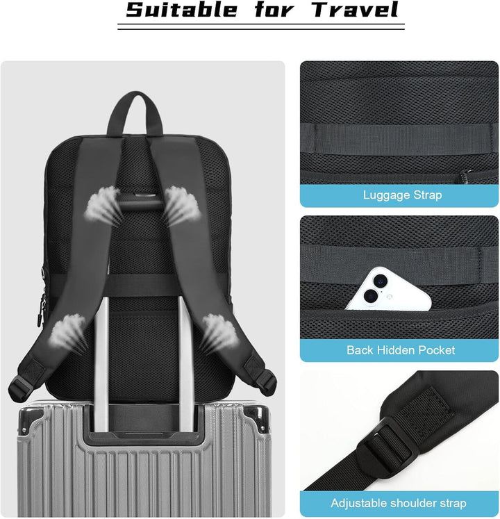 MOSISO Rucksack Herren Damen 15,6 Zoll, Laptop Rucksack Wasserdicht Schlanker Leicht, Business Rucks