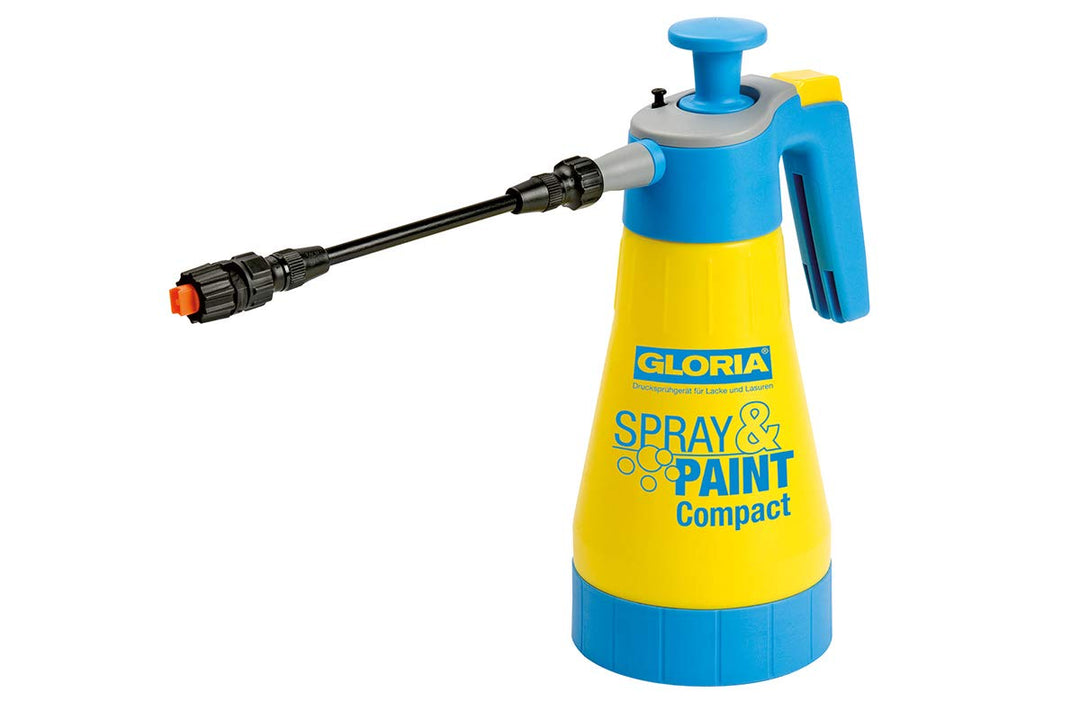 GLORIA Drucksprüher Spray & Paint Compact | 1,25 L Farbsprüher/Ölsprüher | Handsprüher auch für Lasu