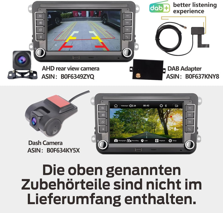Autoradio für VW Passat Caddy Tiguan Touran Golf 5 6 GTI T5 EOS Polo mit Wireless Carplay Android Au