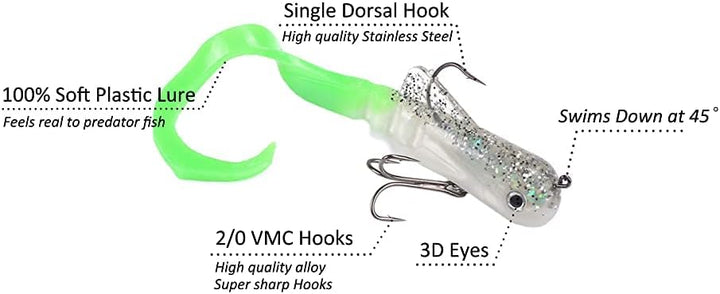 Mizugiwa 20,3 cm/20 cm 45 g Pike KY Dawg Angeln weiche Köder Köder zabder Süsswasser Curly Shad Tack