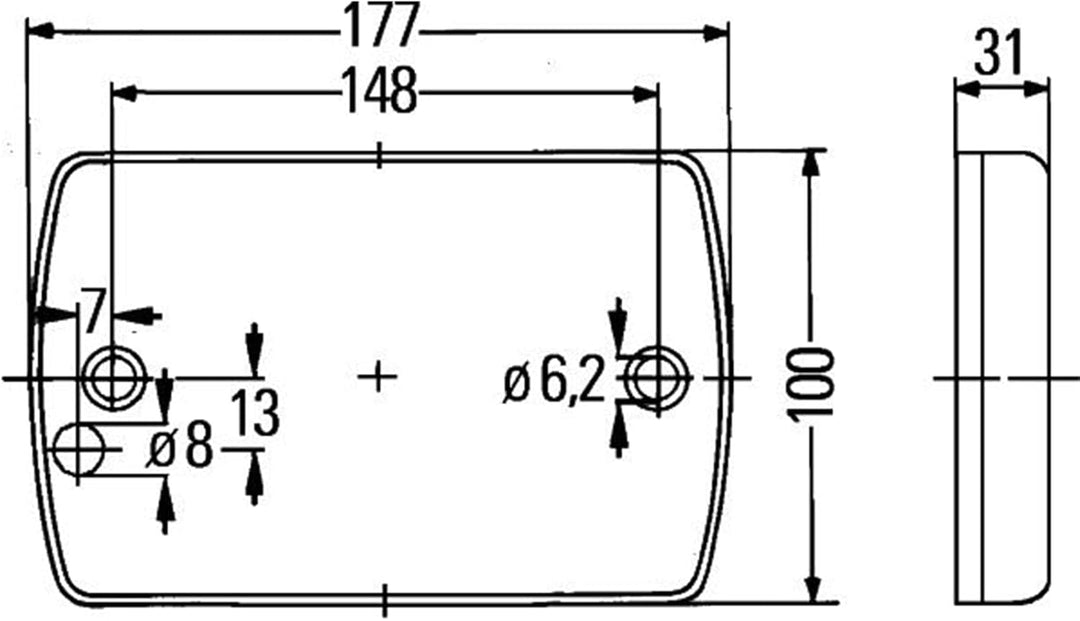 HELLA - Innenraumleuchte - DuraLED - LED - 12/24V - 9W - LED - Anbau/geschraubt - Lichtscheibenfarbe