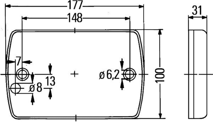 HELLA - Innenraumleuchte - DuraLED - LED - 12/24V - 9W - LED - Anbau/geschraubt - Lichtscheibenfarbe