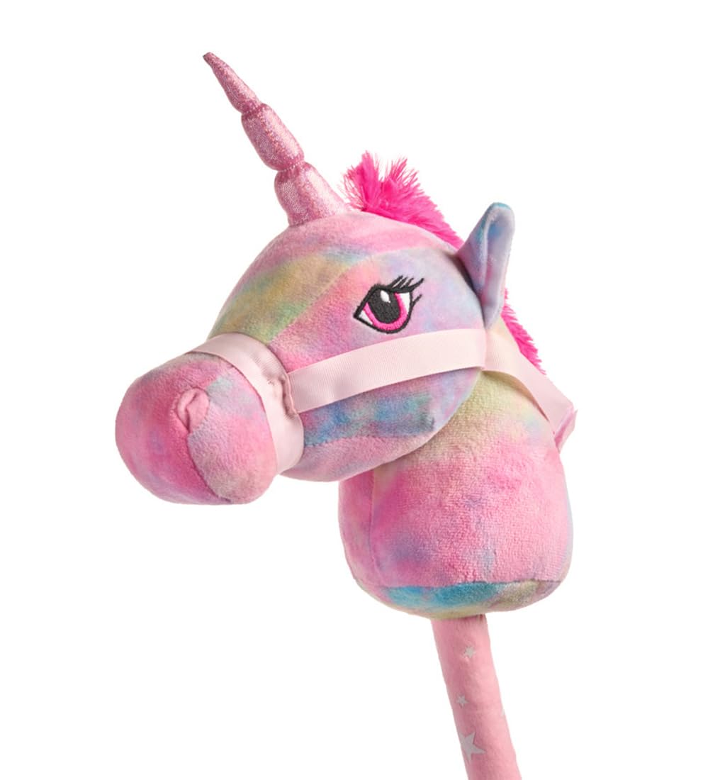 TRENDHAUS 968869 - Rainbow Power Steckenpferd Einhorn, ca. 11,5 x 24 x 77 cm, Hobby Horse mit Sound,