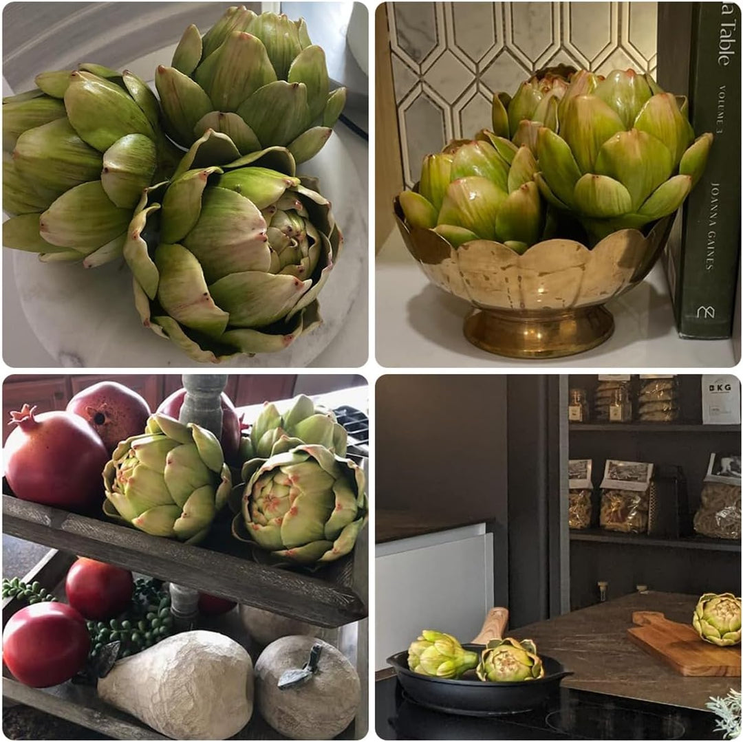 Meiwlong 3Pcs Künstliche Gross Rot Gemüse Artischocke Blumit Gefälscht Realistisch Blumen Strauss Ha