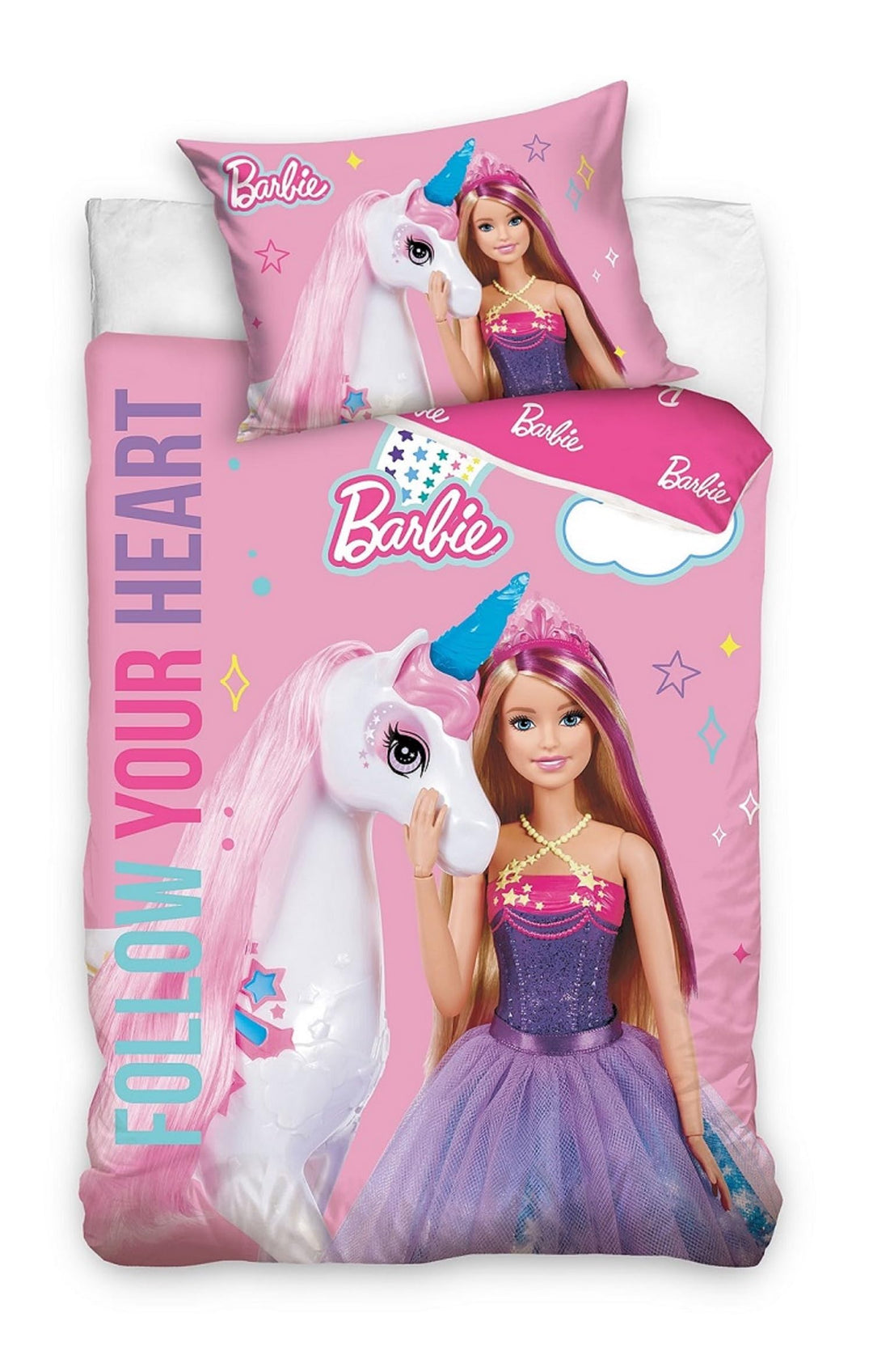 Carbotex Barbie Kinderbettwäsche Babybettwäsche Kinder Bettwäsche 100x135 cm + 40X60 cm