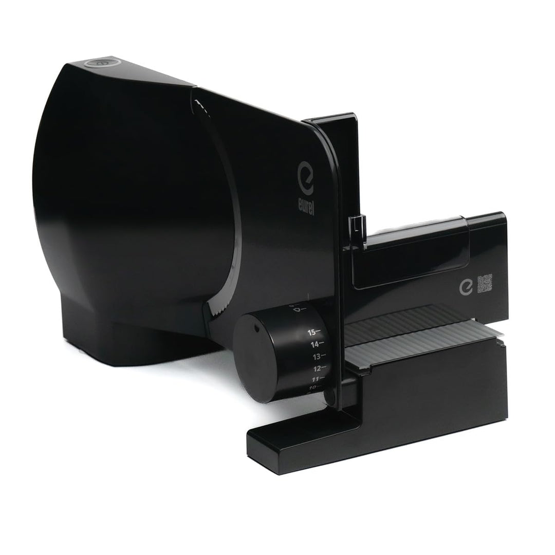 EUREL RS72 Allesschneider Elektrisch Schwarz – Brotschneidemaschine, 170 mm Edelstahlklinge, 0–15 mm