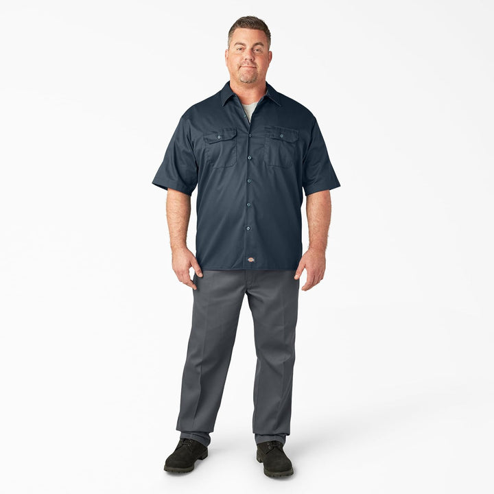 Dickies Herren Big and Tall Short-Sleeve Work Button-Down-Shirt S Air Force, S Air Force