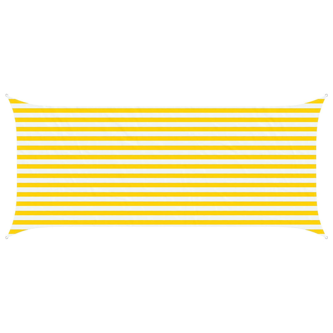 vidaXL Sonnensegel Gelb und Weiss 4,5 x 2 m 100% Polyester Oxford, Outdoor Schatten, UV-beständig, r