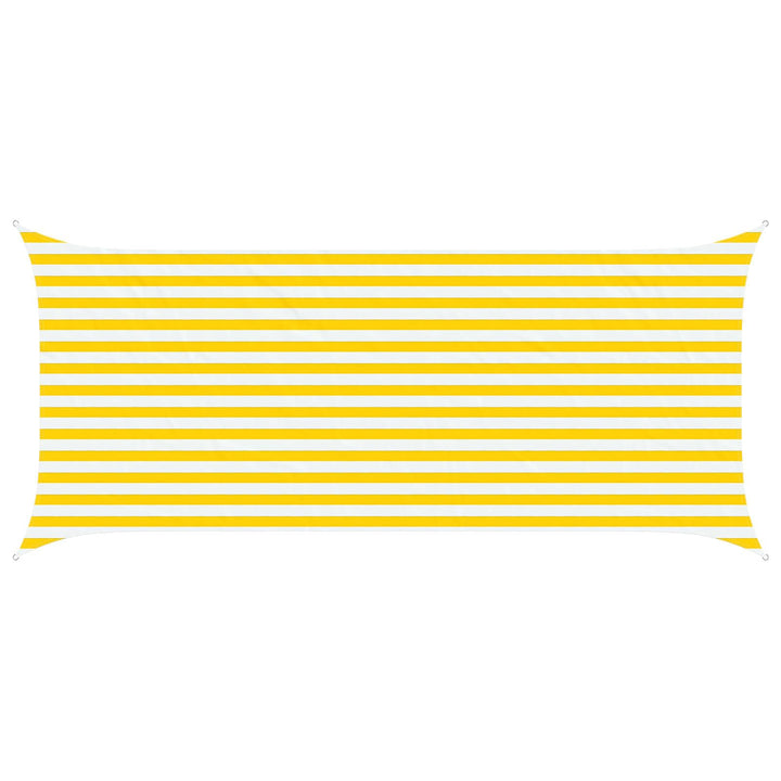 vidaXL Sonnensegel Gelb und Weiss 4,5 x 2 m 100% Polyester Oxford, Outdoor Schatten, UV-beständig, r