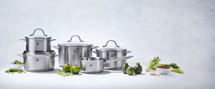 ZWILLING Flow Kochtopf-Set, 5-teilig, 4 Deckel, Induktionsgeeignet, Edelstahl