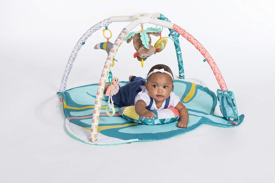 Infantino 4-in-1 Deluxe Twist &amp; Fold Activity Gym &amp; Krabbeldecke mit Spielbogen, Tropisch – inklusiv