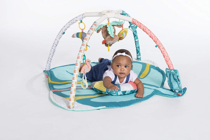 Infantino 4-in-1 Deluxe Twist &amp; Fold Activity Gym &amp; Krabbeldecke mit Spielbogen, Tropisch – inklusiv