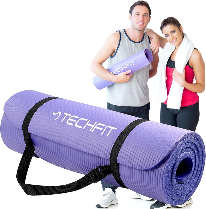 TechFit Yogamatte Rutschfest für das Fitnessstudio zu Hause - Pilates Matte für das Heimtraining, Yo