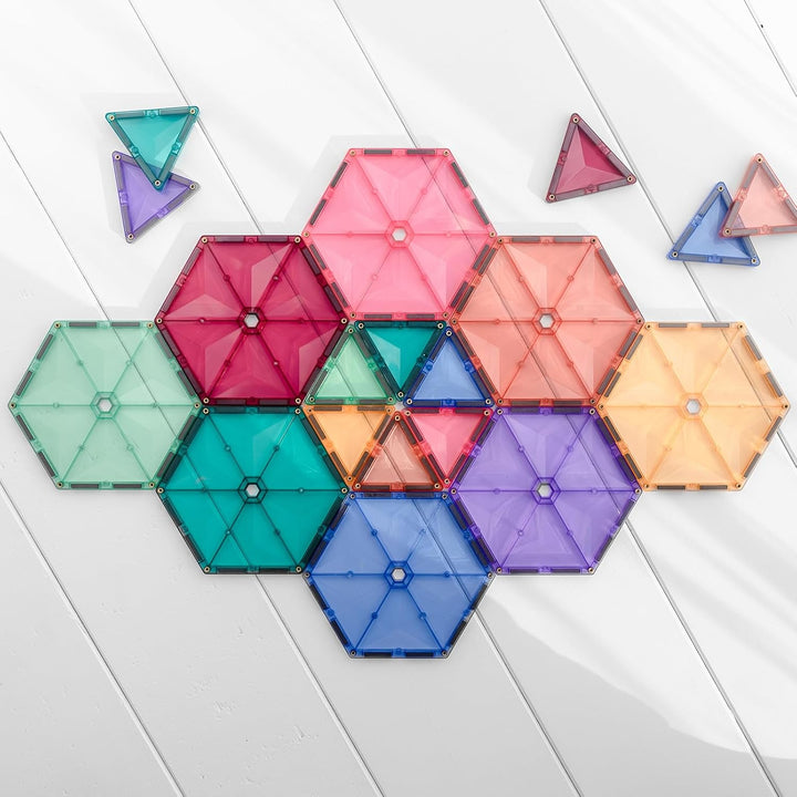 Connetix Fliesen 40 Stück Pastell-Geometrie Pack von magnetischen Fliesen | Wo Spiel und Lernen verb