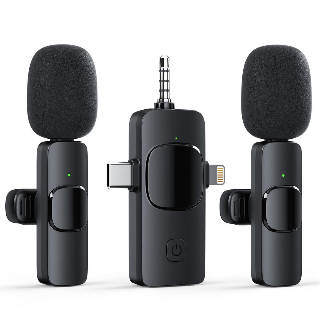 3 in 1 Kabelloses Lavalier Mikrofon für iPhone Android Kamera USB-C, Rauschunterdrückung Kabelloses