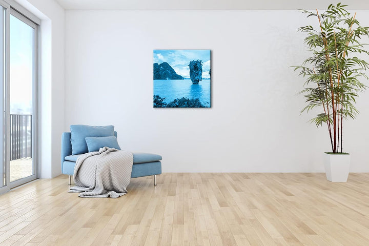deyoli exotische Inseln in Thailand Format: 40x40 Effekt: Monocrome Blau als Leinwand, Motiv fertig