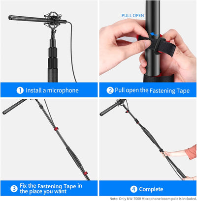 Neewer Tragbarer Mikrofonarm mit 3 Abschnitten, ausziehbar, mit Standard-Gewinde (1,6 cm (5/8 Zoll)