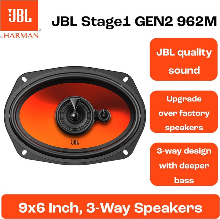 JBL Stage1 GEN2 962M 3-Wege Lautsprecher Auto Oval 152x229mm (6x9 Zoll): von Harman Kardon Car HiFi