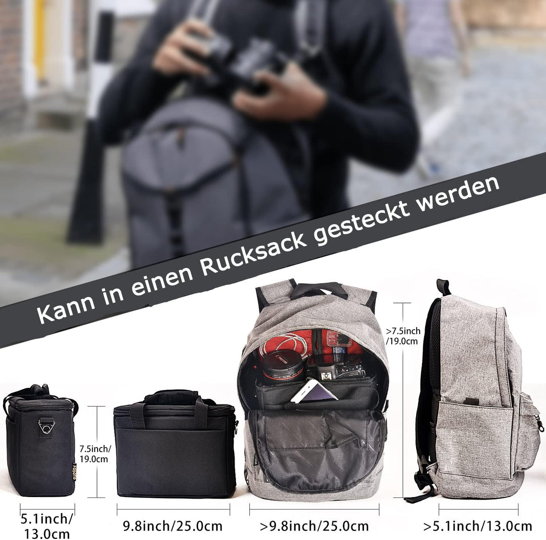 FOSOTO DSLR-Kameratasche Spiegelreflex Kameratasche Spiegelreflex Fototasche für Spiegelreflexkamera