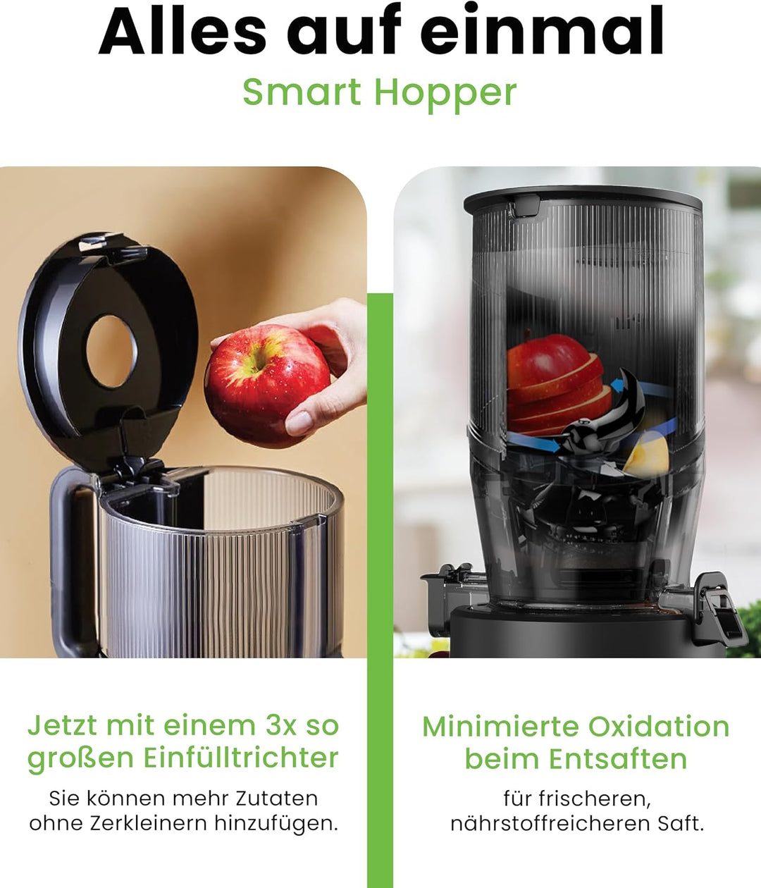 Hurom H320N Series Entsafter für Obst/Gemüse, elektrisch, Kaltpresse – leiser Motor – hohe Saftausbe