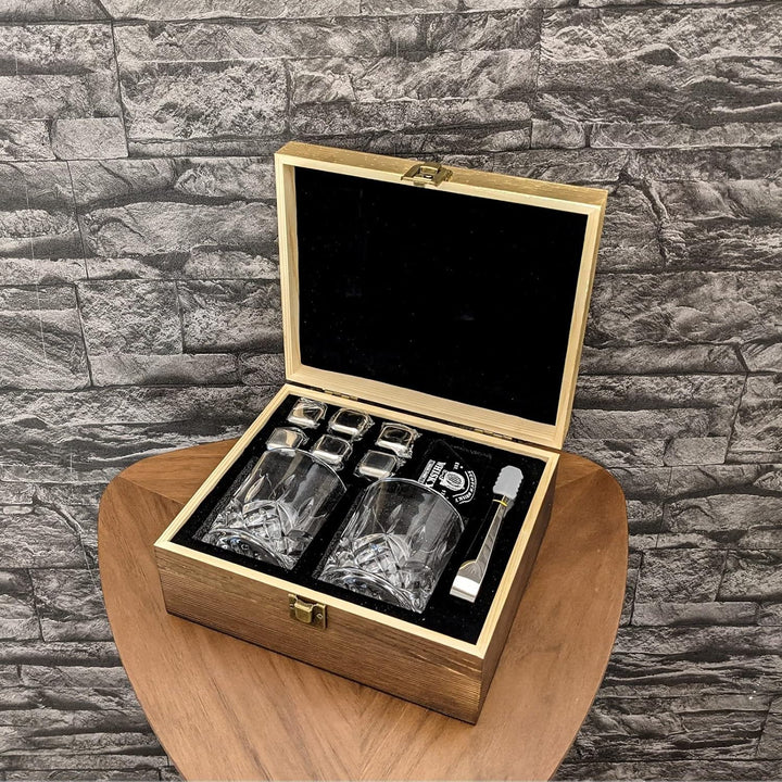 Goldenes Whisky Steine Geschenkset