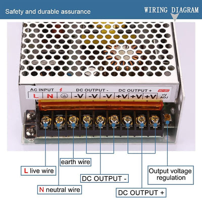 LEDMO 2 Stücke 12V 20A Netzteil Adapter Transformator für LED Streifen Lichter, AC/DC Schaltnetzteil