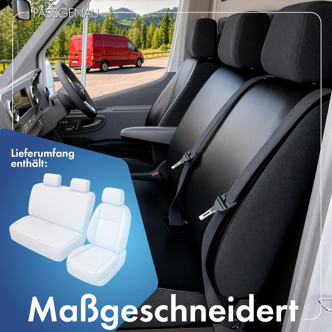Walser Transporter Sitzbezüge Auto kompatibel mit Mercedes-Benz Viano/Vito, Einzel/Doppelbank, Auto