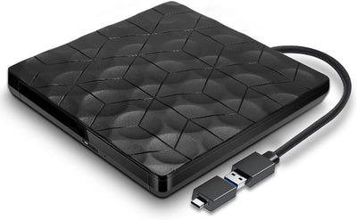 Comter Externes CD DVD Laufwerk, USB 3.0 USB-C Portable DVD/CD Leser und CD DVD-/+RW Brenner/Plug&Pl