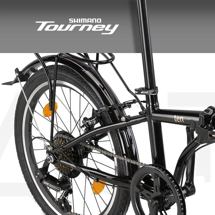 PACTO Ten Klapprad 20 Zoll mit Schnelles Faltsystem (10 Sek), Stahlrahmen, Leichtgewicht (16KG), Shi