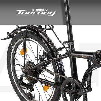 PACTO Ten Klapprad 20 Zoll mit Schnelles Faltsystem (10 Sek), Stahlrahmen, Leichtgewicht (16KG), Shi