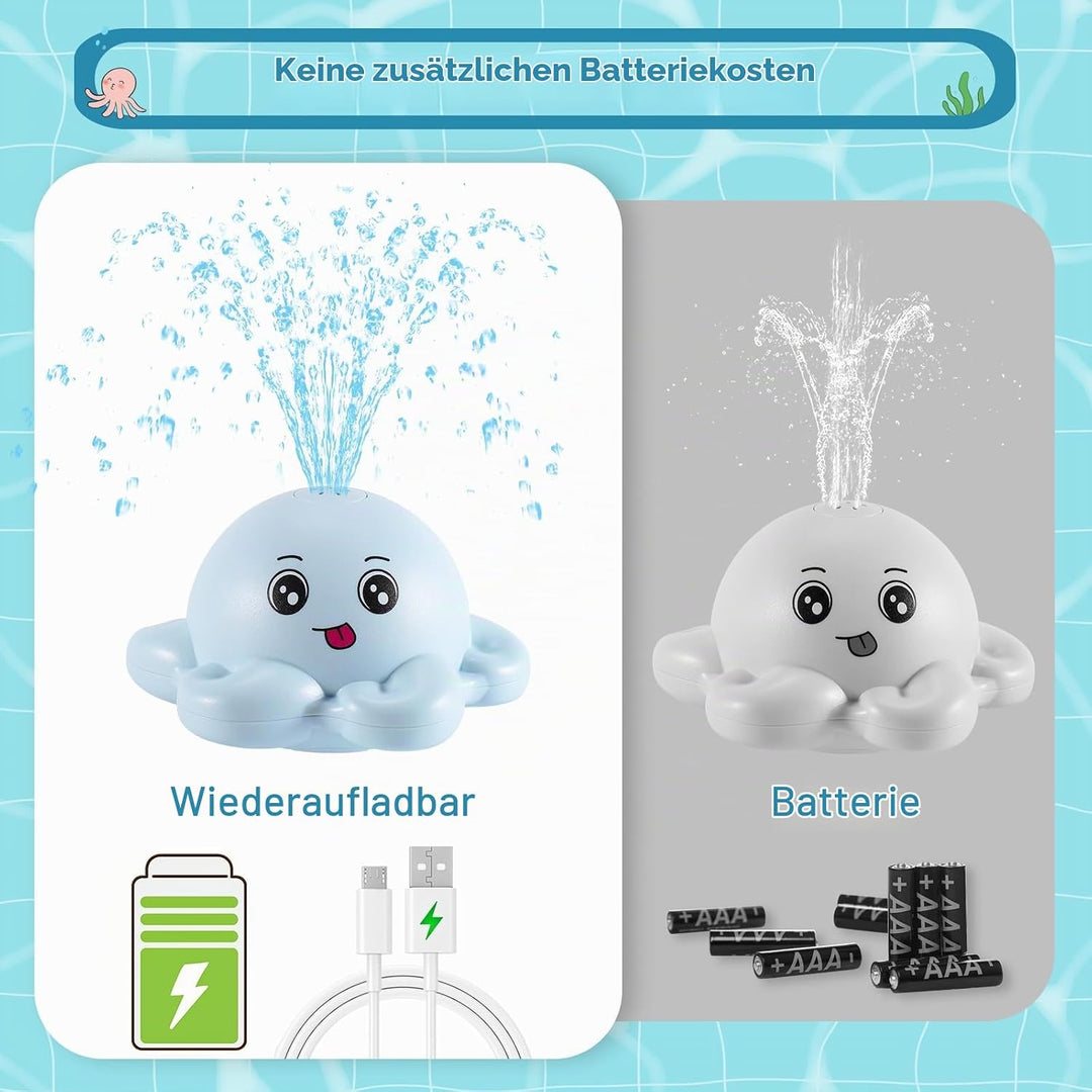 Gigilli Octopus Bath Badewannenspielzeug Baby Badespielzeug,Wiederaufladbares Oktopus Badewanne Spie